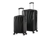 InUSA Chicago SL 2 piece Lightweight Hardside Spinner Luggage Set Black