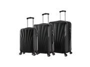 InUSA Chicago Collection 3 PC Lightweight Hardside Spinner Luggage Set Black