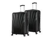 InUSA Chicago ML 2 piece Lightweight Hardside Spinner Luggage Set Black