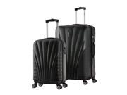 InUSA Chicago SM 2 piece Lightweight Hardside Spinner Luggage Set Black