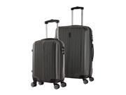 InUSA San Francisco SL 2 Piece Light Hardside Spinner Luggage Set Charcoal