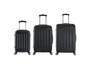 InUSA Philadelphia 3 Piece Lightweight Hardside Spinner Luggage Set Black