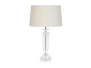 Urban Designs Crystal Glass Table Lamp with Round Beige Shade