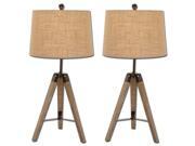 Urban Designs Weathered Wooden Tripod Table Lamps Set of 2