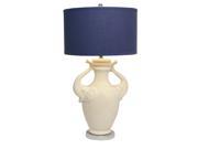 Urban Designs Elephant Ceramic Table Lamp with Blue Shade