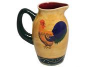 Classic Rooster Collection Deluxe Ceramic Hand Painted Water Pitcher