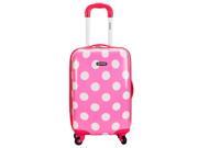 Rockland 20 inch Lightweight Hardside Spinner Carry On Luggage Pink Dot
