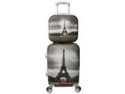 World Traveler Destination 2 Piece Carry on Hardside Spinner Luggage Set Paris