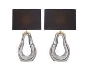 Urban Designs Kai Silver Ceramic Mosaic Table Lamp Set of 2