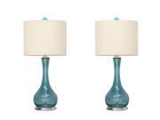Urban Designs Mykonos Glass Table Lamp Set of 2