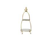Cyan Design Iron and Glass Crowned Two Tier Stand Gold
