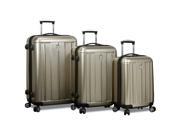 Dejuno Contour 3 Piece Hardside Spinner TSA Lock Luggage Set Champagne