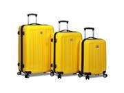 Dejuno Contour 3 Piece Hardside Spinner TSA Lock Luggage Set Yellow