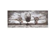 Art Deco Style Cracked Framed Airplane Relief 59 Inch Painting Wall Art