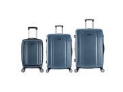 InUSA SouthWorld 3 piece Hardside Spinner Luggage Set Blue Carbon