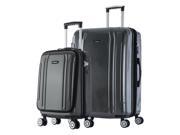 InUSA SouthWorld SM 2 piece Hardside Spinner Luggage Set Dark Gray Carbon