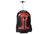 Green Travel Wheeled Rolling 15.6 Laptop Backpack Black Red