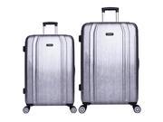 InUSA SouthWorld ML 2 piece Hardside Spinner Luggage Set Silver Brush