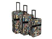 All Seasons Prints 3 Piece Expandable Upright Luggage Set Paisley