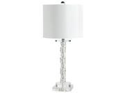 Cyan Design Votto Crystal Table Lamp White Satin Shade with Chocolate Lining