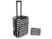 All Seasons 2 Piece Chevron Print 20 Rolling Carry On Luggage Set Black