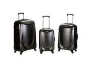 Rockland Hyperspace 3 Piece Lightweight Hardside Spinner Luggage Set Grey