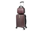 World Traveler Monaco 2 Piece Expandable Carry On Spinner Luggage Set Burgundy
