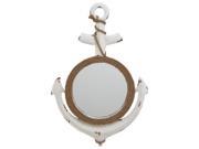 Urban Designs Nautical Anchor 35 inch Metal Wall Art with Rope framed Mirror