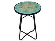 Urban Designs Mosaic Turquoise Round Accent Table
