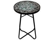 Urban Designs Cracked Black Mosaic Round Accent Table