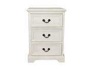 Urban Designs 3 Drawer Solid Wood Night Stand Antiqued White