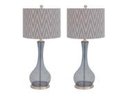 Urban Designs Zig Zag Handcrafted Glass Table Lamp Set of 2