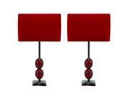 Urban Designs Red Mosaic Cracked Glass 25 Table Lamp Set of 2