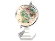 3 Gemstone Globe with Bright Silver Contempo Stand Opal Opalite Ocean