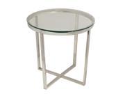 Urban Designs Round Glass Metal Accent and End Table