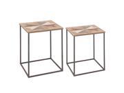 Urban Designs Rustic Cubed Nesting Accent Tables Set of 2
