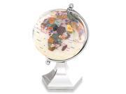 4 Gemstone Globe with Bright Silver Contempo Stand Opal Opalite Ocean