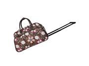 World Traveler Daisy 21 Inch Carry On Rolling Duffel Bag Brown Daisy