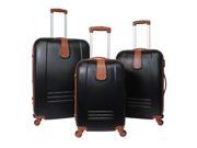 World Traveler Classic Journey 3 Piece Hardside Spinner Luggage Set Black