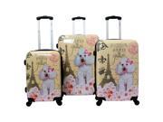 Chariot Doggie 3 Piece Expandable Hardside Light Spinner Luggage Set Paris
