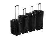 Dumont 4 Piece Expandable Lightweight Rolling Luggage Set Black