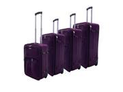 Dumont 4 Piece Expandable Lightweight Rolling Luggage Set Purple