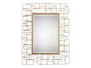 Uttermost Asner 28 w x 36 h Modern Gold Mirror with Hand Forged Iron Frame