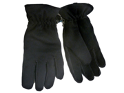 Northcrest Mens Stretchy Black Spandex Winter Snow Gloves with Suede Palm Size L