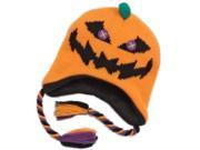 My Halloween Girls Orange Pumpkin Trapper Hat Scary Knit Peruvian Winter Cap