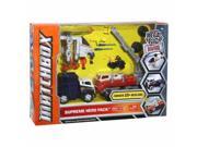 Matchbox Mega Rig Supreme Hero Pack Playset Fire Truck Helicoptor Police 15 Bld