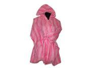 No Boundaries Junior Womens Soft Pink Stripes Microfleece Robe Housecoat 2X