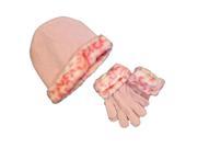 UPC 639725638313 product image for Faded Glory Girls Pink Knit Leopard Print Hat & Gloves Beanie Set | upcitemdb.com