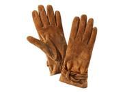 Merona Womens Brown Suede Knotted Leather Gloves