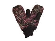 Mudd Womens Soft Black Purple Knit Mittens with Fleece Lining